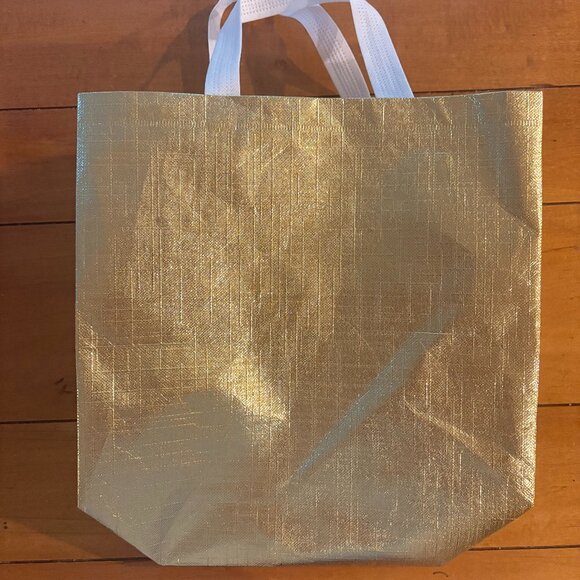 12" x 11" Gold Shopping Bag, Thin but Sturdy Canvas - Picture 1 of 5